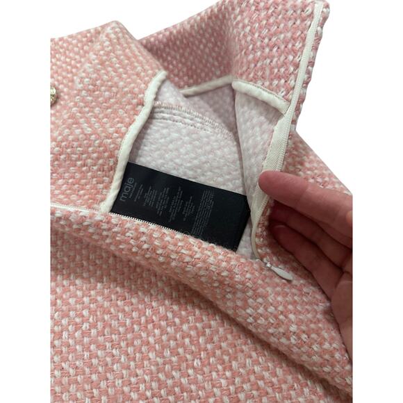 Maje Tweed Pink Cream Mini Skirt Size 10 (40) - Picture 6 of 10